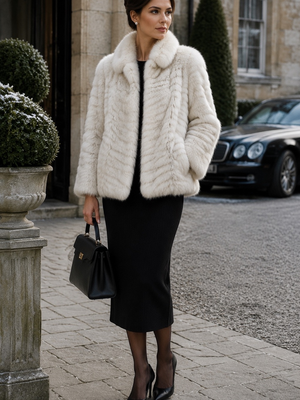 Vintage Saga Fox Superb Quality Blue Fox Fur Jacket Ivory Mobwife Old Money